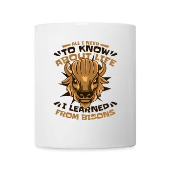 Ich habe von Bisons gelernt Büffel Amerikanischer Bison - Tasse - Weiß - Vorne