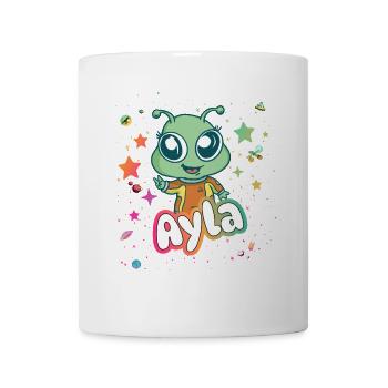 AYLA - Beau nom de fille avec un extraterrestre mignon - Mug blanc - blanc - Devant