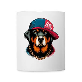 Hund mit Hut - Tasse - Weiß - Vorne