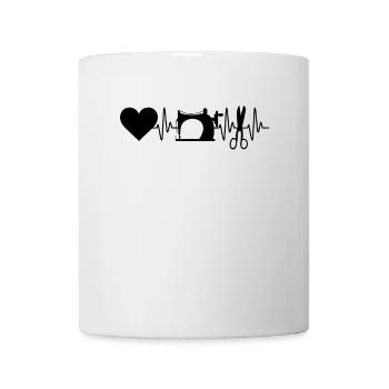 Sewing Heartbeat Heart Sewing Ideas Sewing Lover - Tasse - Weiß - Vorne
