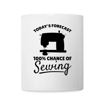 Prévisions du jour 100% de chances de Couture - Sewing Ma - Mug blanc - blanc - Devant
