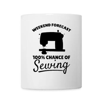 Prévisions week-end 100% de chance de Couture - Sewing Ma - Mug blanc - blanc - Devant