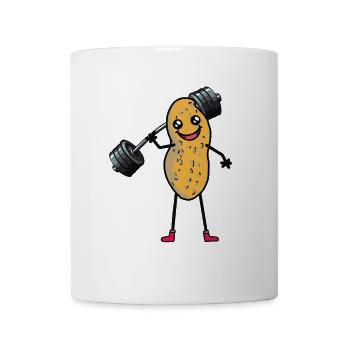Exercice de musculation de cacahuète Haltères de gymnastique Entraînement d’haltères - Mug blanc - blanc - Devant