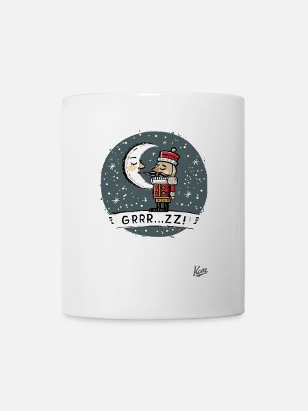 Schläfriger Nussknacker mit Mond und Sternen - Tasse - Weiß