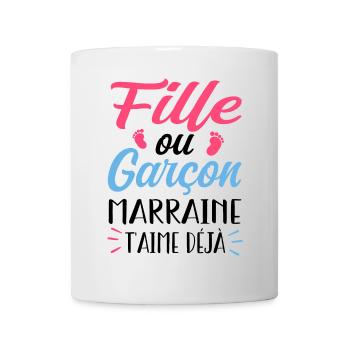 Fille ou Garçon Grand Marraine T'aime Déjà - Mug blanc - blanc - Devant