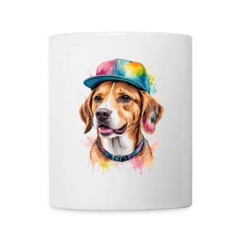 Beagle Snapback Cap Dog Funny Animal Design Print - Mug - white - Front