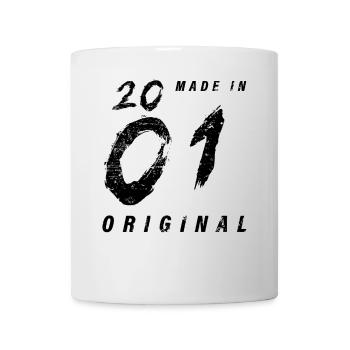 Fabriqué en 2001 Original Anniversaire Grunge en détresse - Mug blanc - blanc - Devant