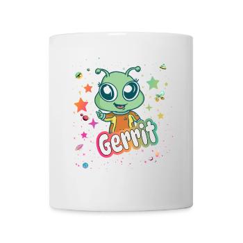 GERRIT - Beau nom de garçon avec extraterrestre mignon - Mug blanc - blanc - Devant
