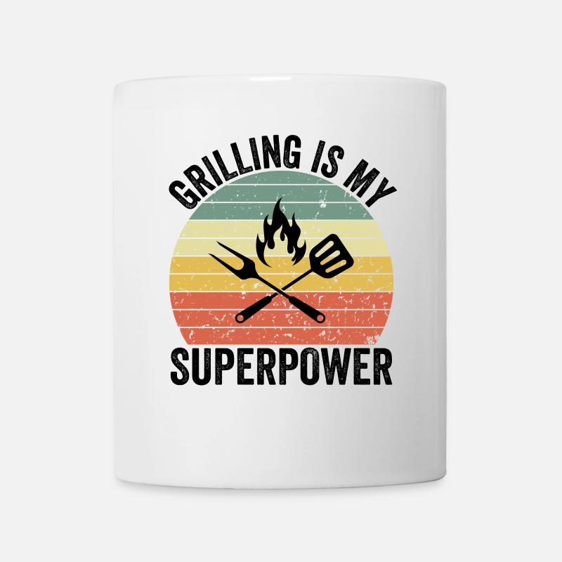 Grilling Is My Superpower - Tasse - Weiß