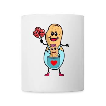 Erdnuss Mutter Mutti Mama Baby Nuss - Tasse - Weiß - Vorne