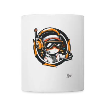Science-fiction spatiale avec casque et radio - Mug blanc - blanc - Devant