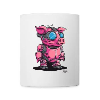 Cyber-Cyborg-Roboter-Schwein - Tasse - Weiß - Vorne
