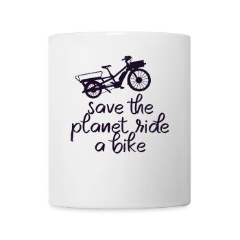 Save The Planet Cargo Bike Cargo Bike - Mug - white - Front