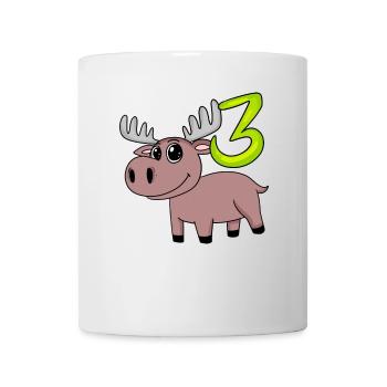 3e anniversaire motif orignal - trois ans - Mug blanc - blanc - Devant