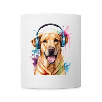 Labrador Retriever Kopfhörer Hund Tier Print - Tasse - Weiß - Vorne