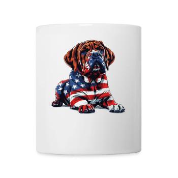 Bullmastiff Dog 4th of July American Flag Gifts - Mug - white - Front