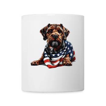 Border Terrier Dog 4th of July American Flag Gifts - Mug - white - Front