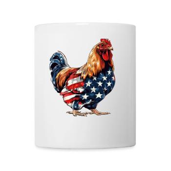 Poulet Drapeau Américain 4 Juillet Poulet Cadeaux - Mug blanc - blanc - Devant