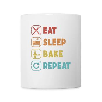 Mangez, dormez, faites cuire la pâte à pain Repeat, machine à pain - Mug blanc - blanc - Devant