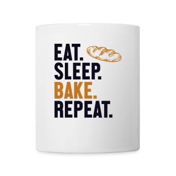 Manger Dormir Cuire Répéter la machine à pain Pâte à pain - Mug blanc - blanc - Devant