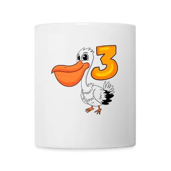 3ème anniversaire motif pélican - trois ans - Mug blanc - blanc - Devant