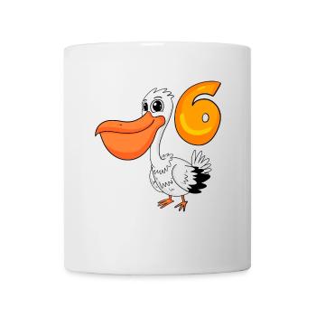 6th Birthday Motif Pelican - Six Years Old - Mug - white - Front