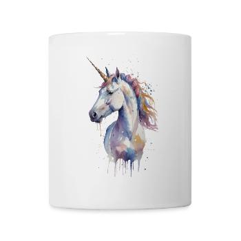 Portrait de licorne magique - Aquarelle - Mug blanc - blanc - Devant