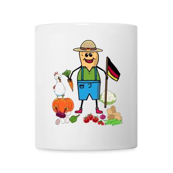 Erdnuss Landwirt Landwirte Gemüse Deutschlandfahne - Tasse - Weiß - Vorne