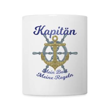 Kapitän mein Boot meine Regeln lustiger Spruch - Tasse - Weiß - Vorne