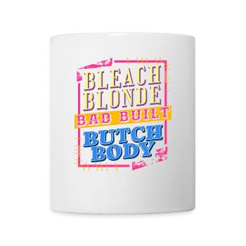 Retro-Design: Strandblond, Schlecht Gebaut – - Tasse - Weiß - Vorne