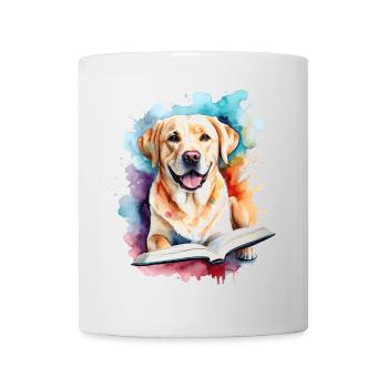 Labrador Retriever Lecture Livre Chien Design Imprimer - Mug blanc - blanc - Devant