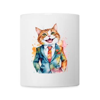 Cat Suit Colorful Funny Funny Animal Design Print - Mug - white - Front