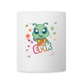 ERIK - Beautiful boy name with cute alien - Mug - white - Front