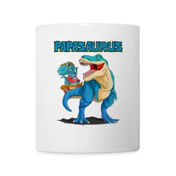 Dad, Papa, Vater, Dino, Dinosaurier für Vatertag - Tasse - Weiß - Vorne