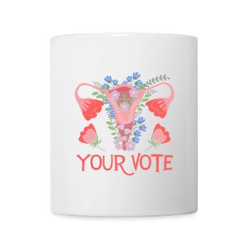 Floral Feminist Flowers Starke Frau, Starke Stimme - Tasse - Weiß - Vorne