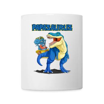 Dad, Papa, Vater, Dino, Dinosaurier für Vatertag - Tasse - Weiß - Vorne