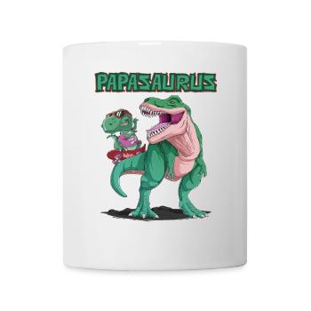Dad, Papa, Vater, Dino, Dinosaurier für Vatertag - Tasse - Weiß - Vorne