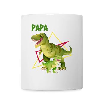 Dad, Papa, Vater, Dino, Dinosaurier für Vatertag - Tasse - Weiß - Vorne