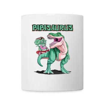 Dad, Papa, Vater, Dino, Dinosaurier für Vatertag - Tasse - Weiß - Vorne