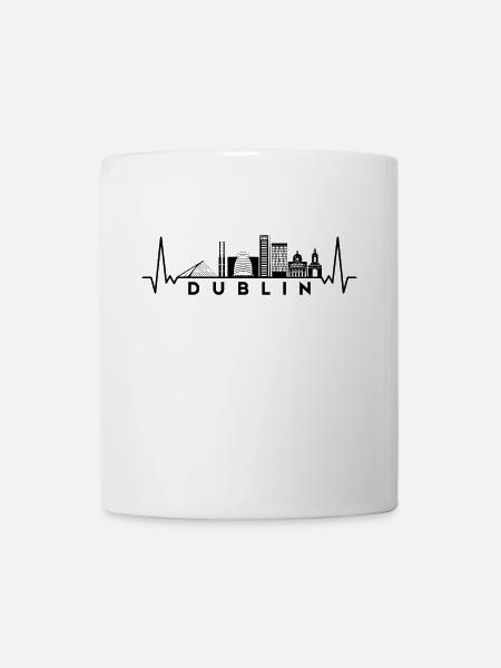 Herzschlag Skyline UK Dublin - Tasse - Weiß