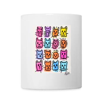 Lustige, alberne Tiere und Tiergesichter - Tasse - Weiß - Vorne