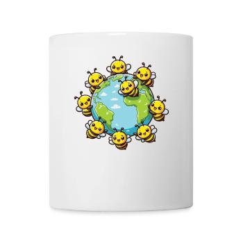 Sauvez la Terre Les abeilles vivent ici Sauvez les abeilles - Mug blanc - blanc - Devant