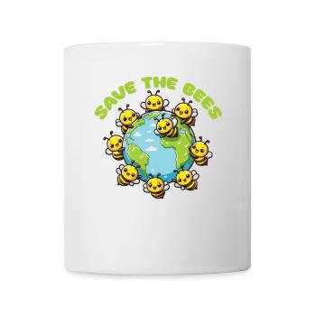 Sauvez la Terre Les abeilles vivent ici Sauvez les abeilles - Mug blanc - blanc - Devant