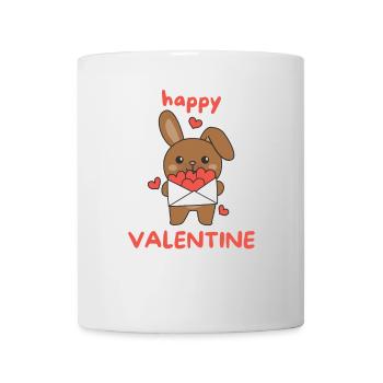 Hase zum Valentinstag süße Tiere mit Herzen - Tasse - Weiß - Vorne