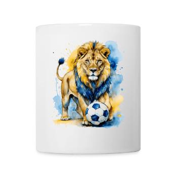 Lion Football Coloré Ukraine Animal Design Print - Mug blanc - blanc - Devant