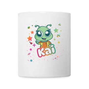 KAI - Beautiful boy name with cute alien - Mug - white - Front