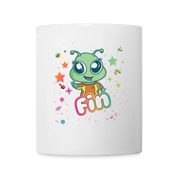 FIN - Beau nom de garçon avec un extraterrestre mignon - Mug blanc - blanc - Devant