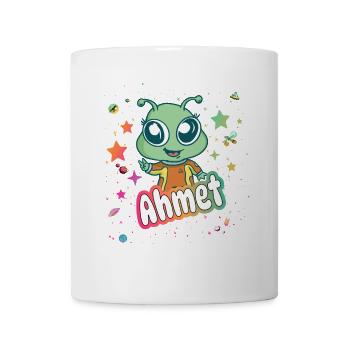 AHMET - Beau nom de garçon avec un extraterrestre mignon - Mug blanc - blanc - Devant