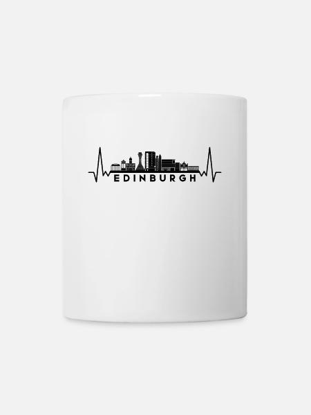 Herzschlag Skyline UK Edinburgh - Tasse - Weiß