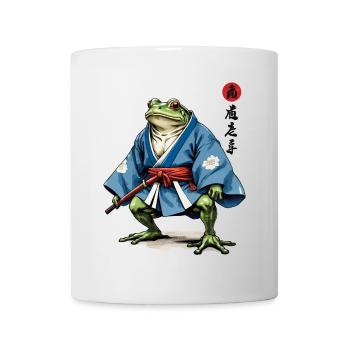 Samurai Frosch Vintage Ukiyo-e Stil Samurai Kunst - Tasse - Weiß - Vorne